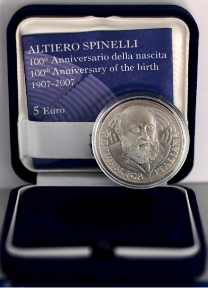 2007 5 Euro Spinelli  100° Ann. Nascita Fior Di Conio Italia